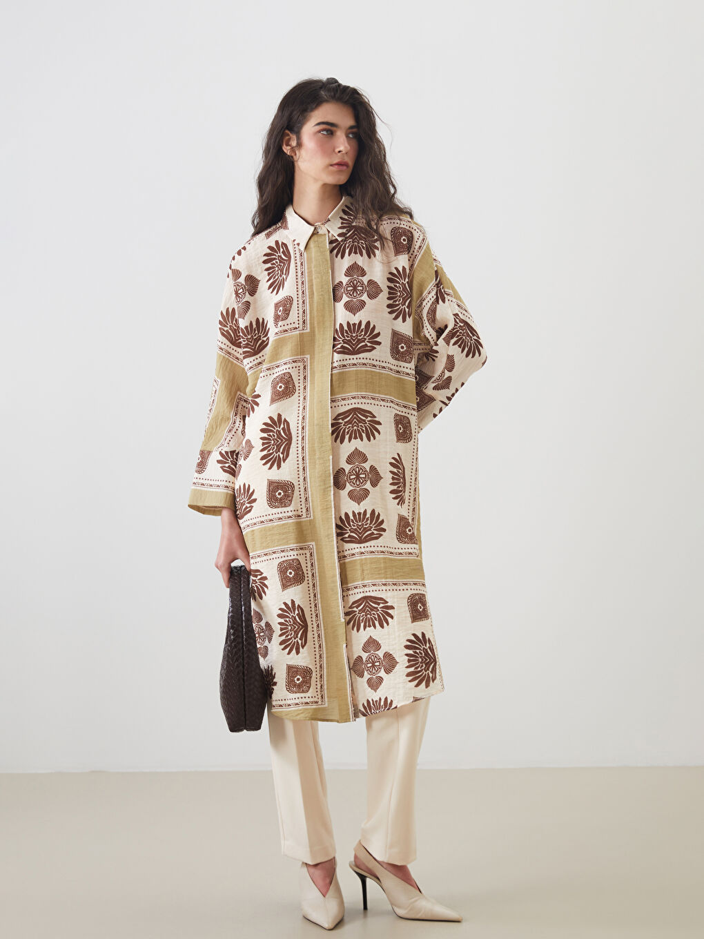 Patterned Oversize Women's Shirt Tunic -S5NF79Z8-LRR