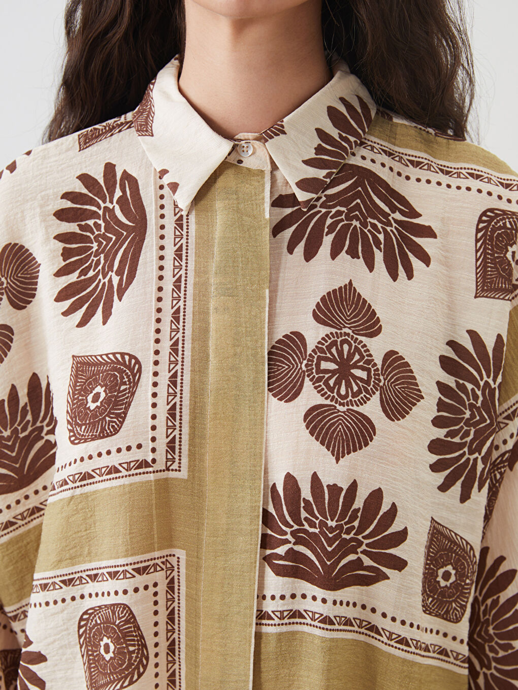 Patterned Oversize Women's Shirt Tunic -S5NF79Z8-LRR