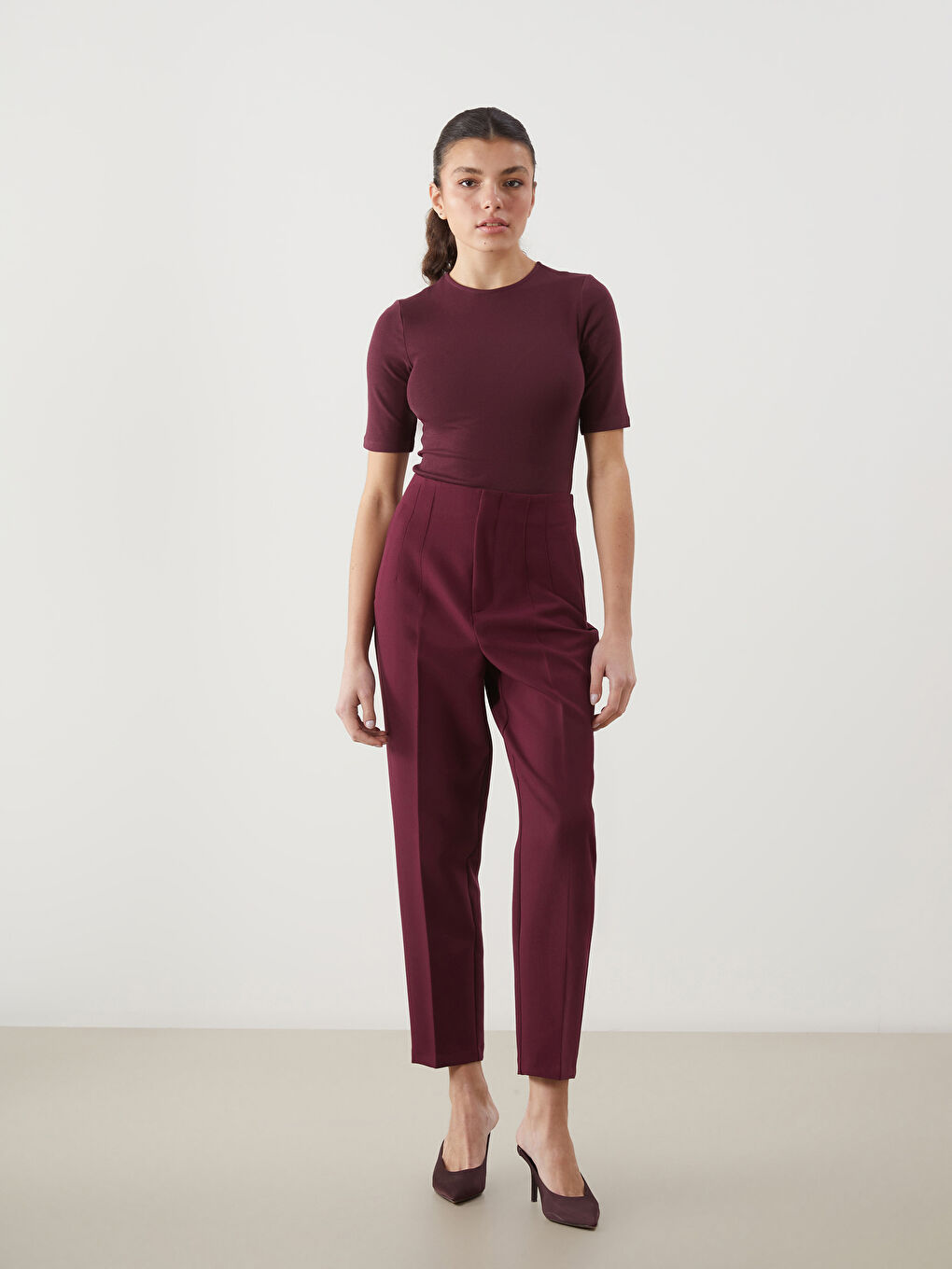 Mürdüm Bisiklet Yaka Kadın Bodysuit-1