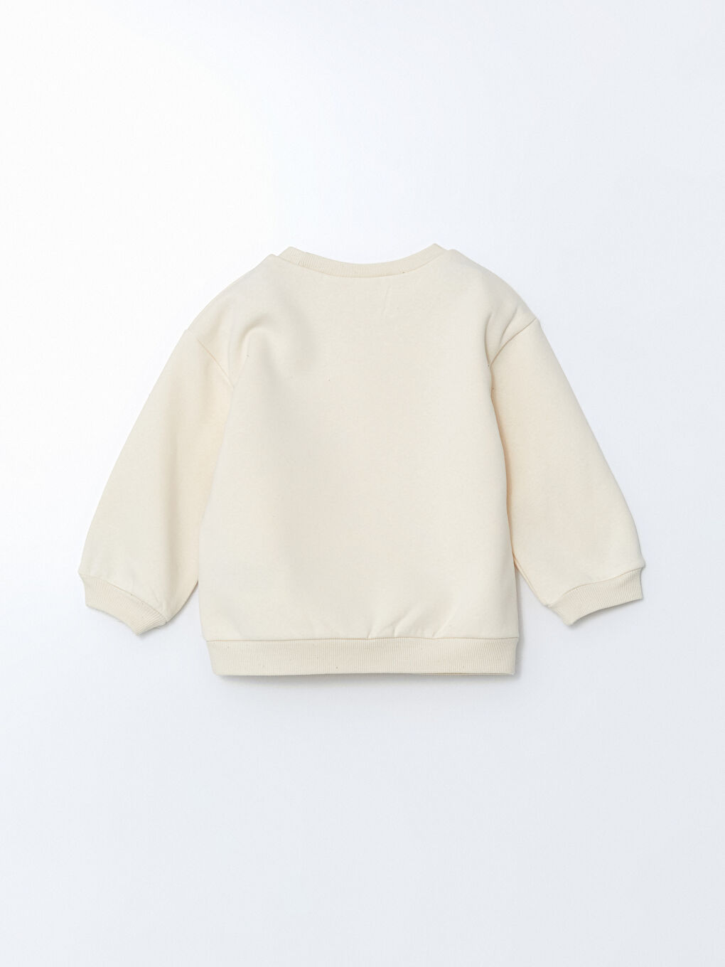 Ekru Ters Yüz Baskılı Kız Çocuk Kalın Sweatshirt-2