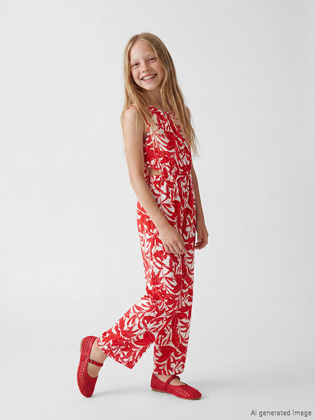 Kombinezon za devojčice sa okruglim izrezom-1