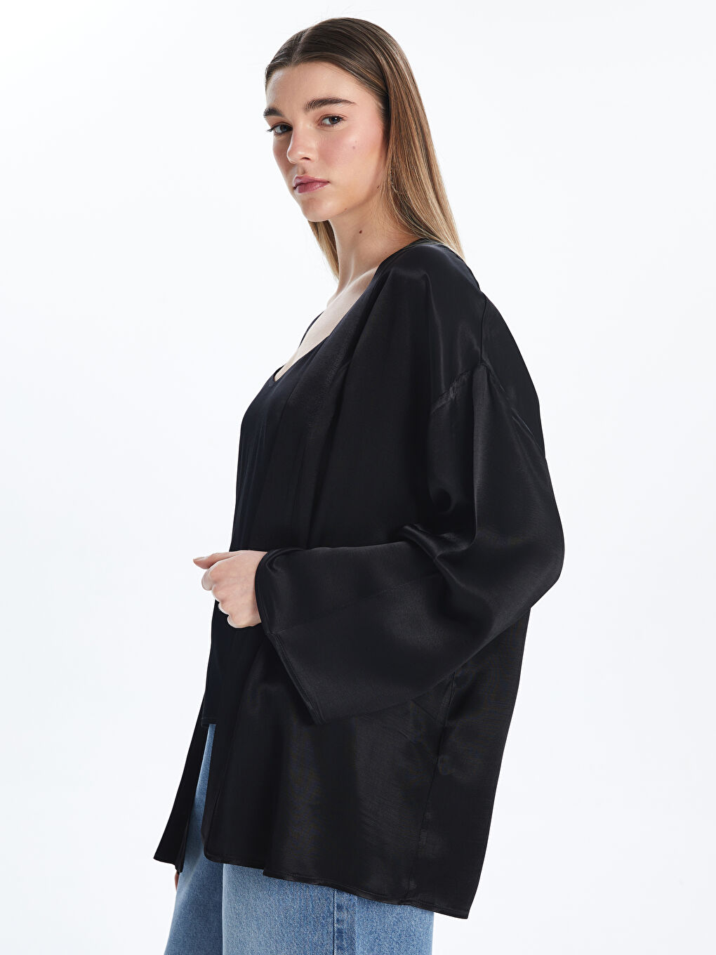 Woman BLACK Kimono -S5NG64Z8-CVL