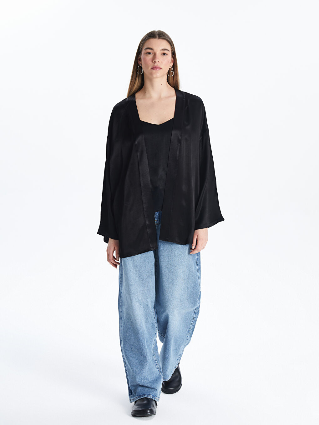 Woman BLACK Kimono -S5NG64Z8-CVL