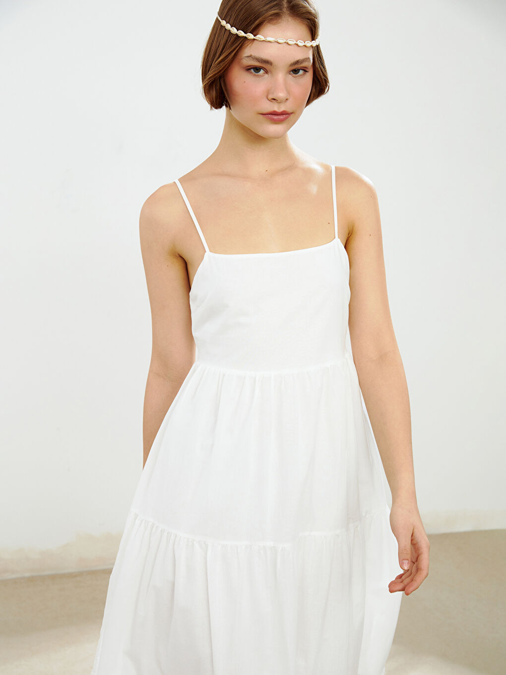 XSIDE Square Collar Strappy Poplin Dress -S5NG67Z8-Q6K