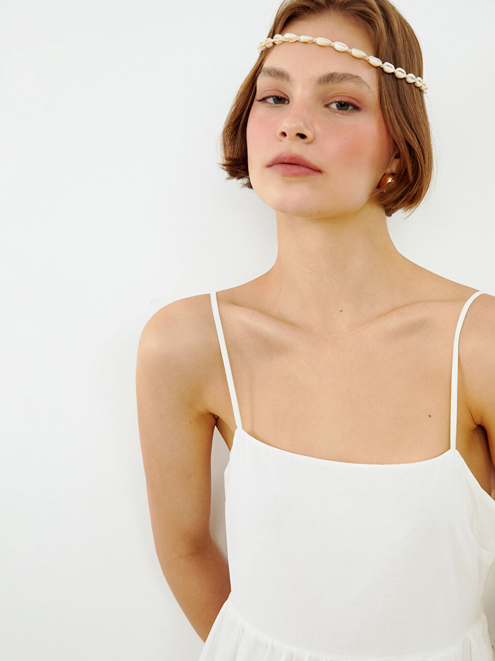 XSIDE Square Collar Strappy Poplin Dress -S5NG67Z8-Q6K
