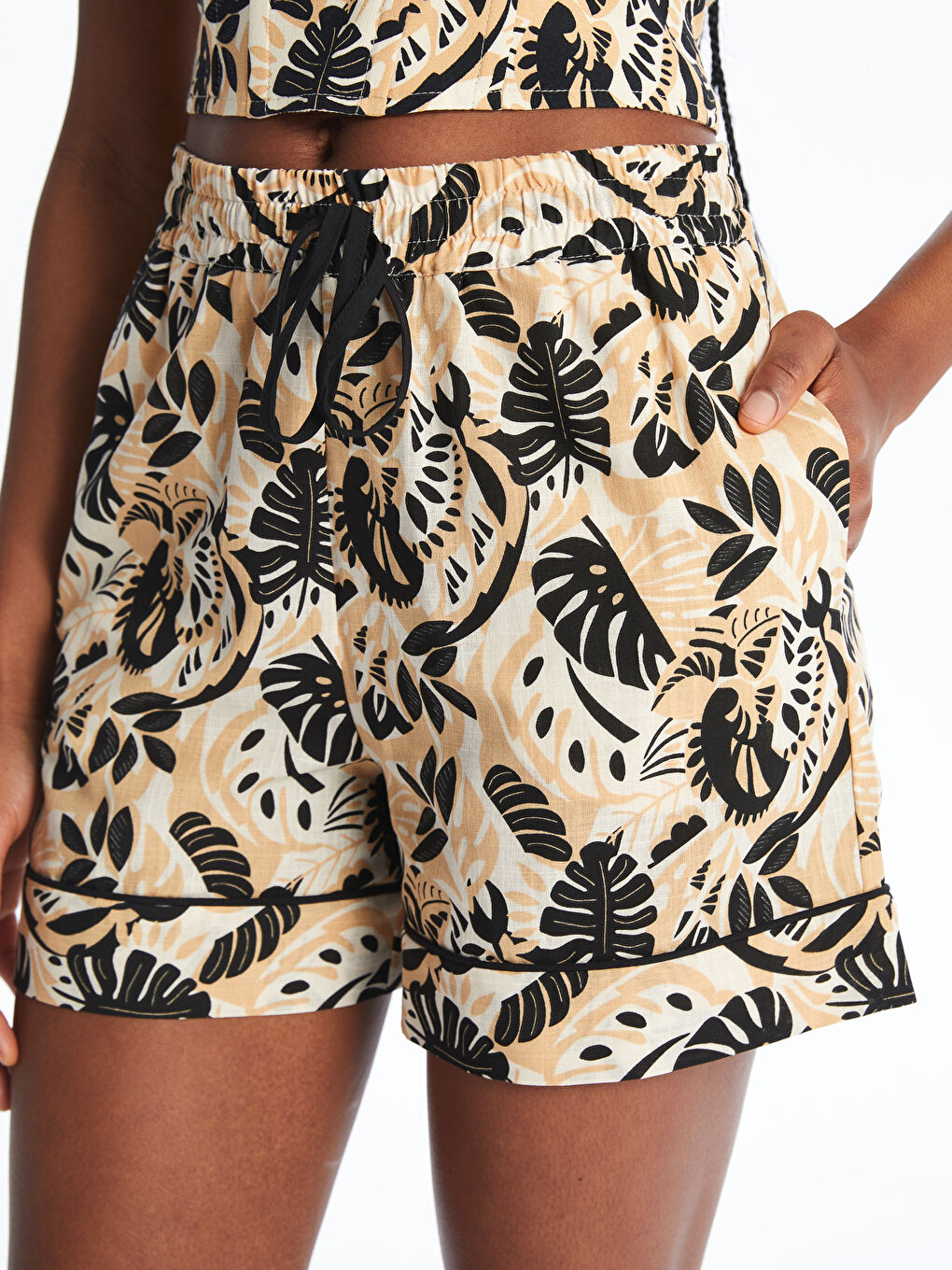 XSIDE Elasticated Waist Patterned Women's Shorts -S5NG73Z8-LQY