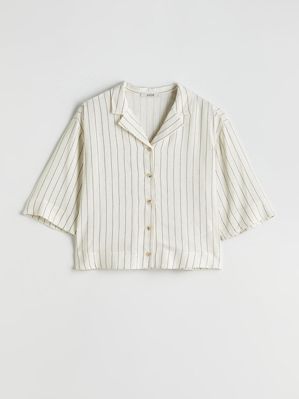 Striped Linen Blend Women's Shirt-4
