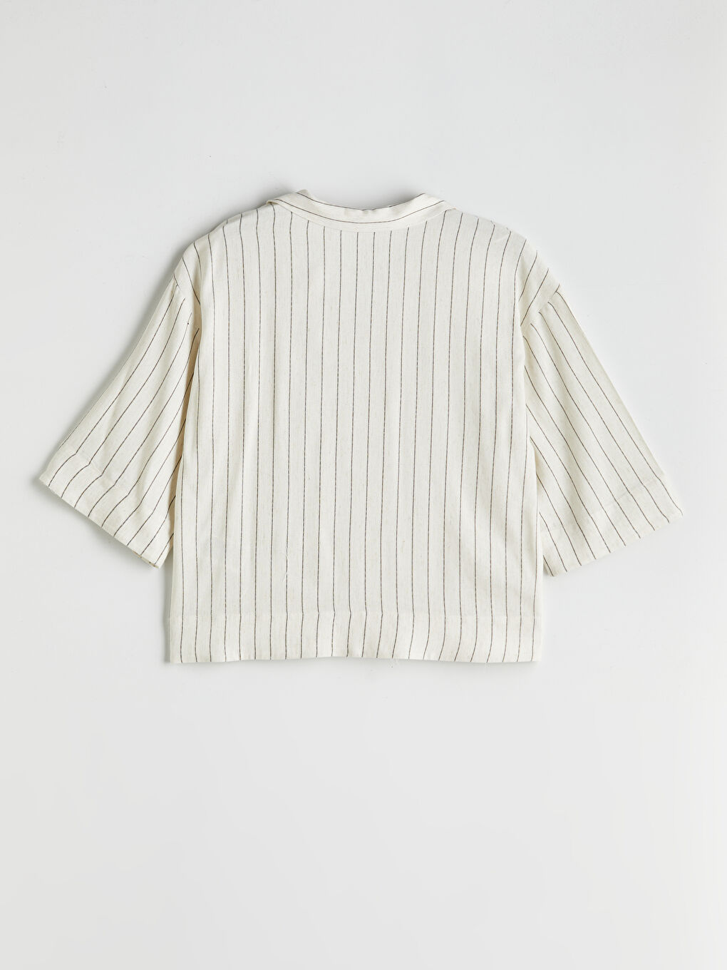 Striped Linen Blend Women's Shirt-5