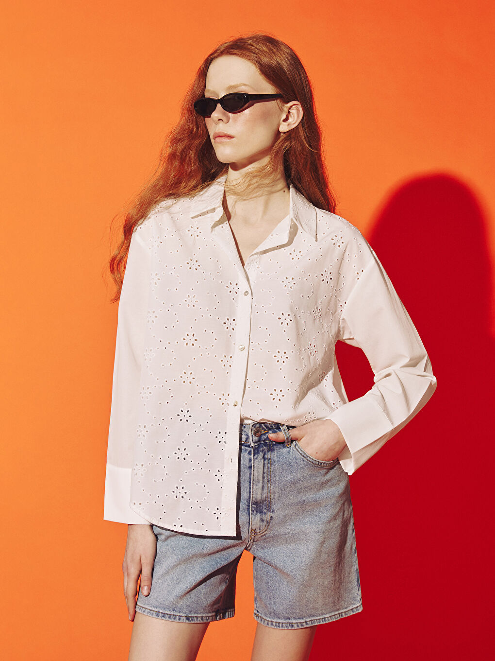 Hole-Knitted Women's Shirt -S5NG78Z8-Q6K