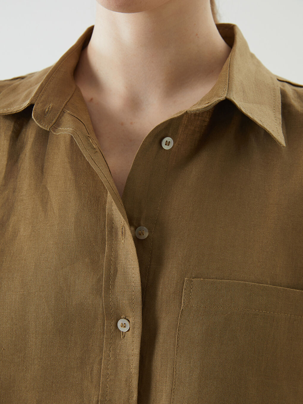 Oversize Linen Women's Shirt -S5NG83Z8-HCB