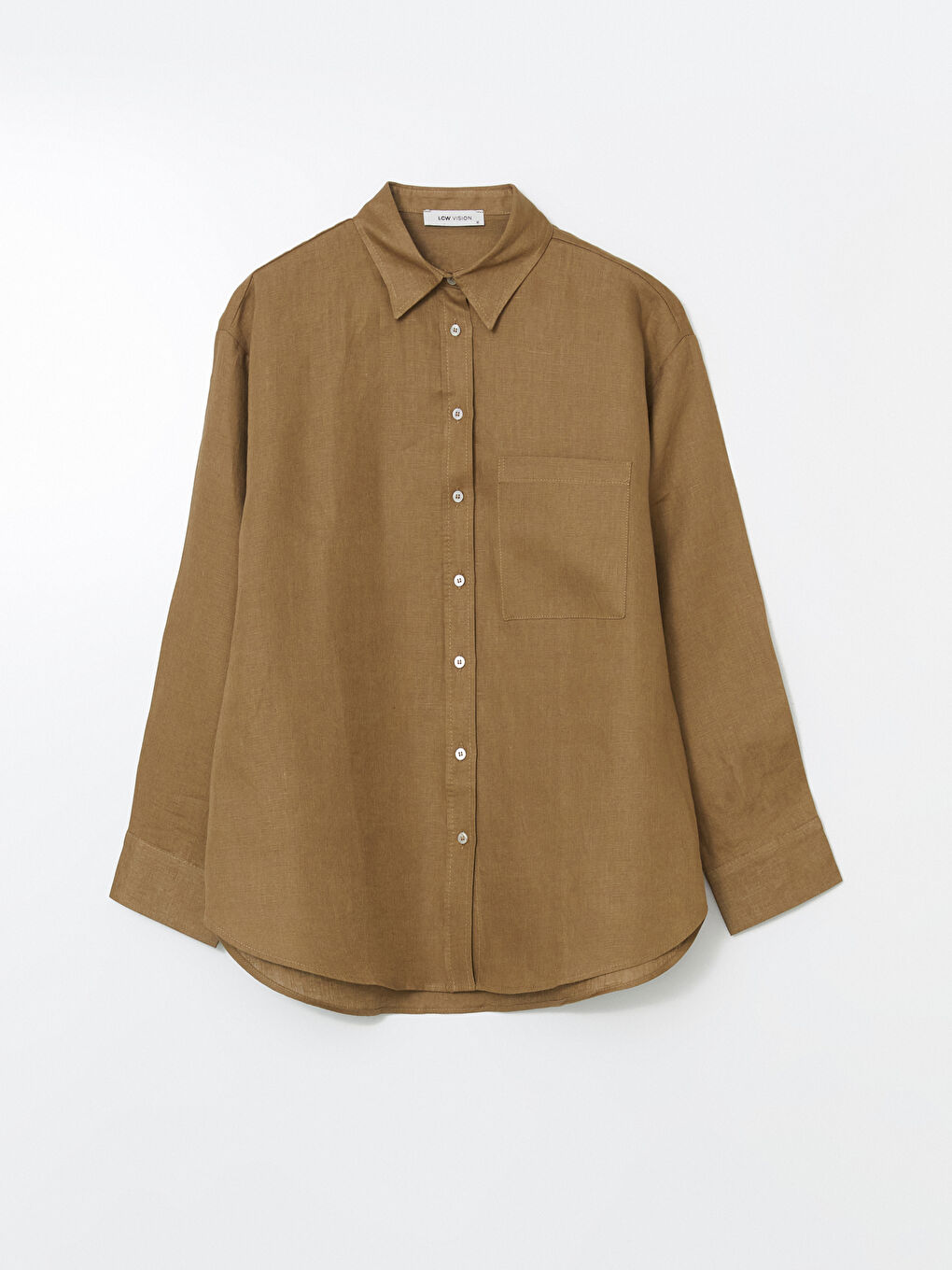 Oversize Linen Women's Shirt -S5NG83Z8-HCB