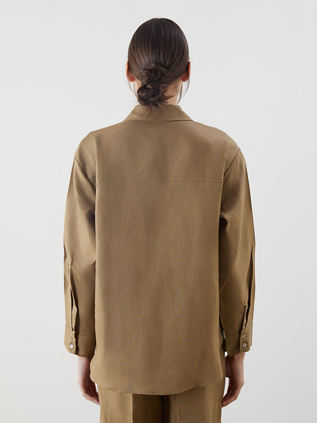 Oversize Linen Women's Shirt -S5NG83Z8-HCB