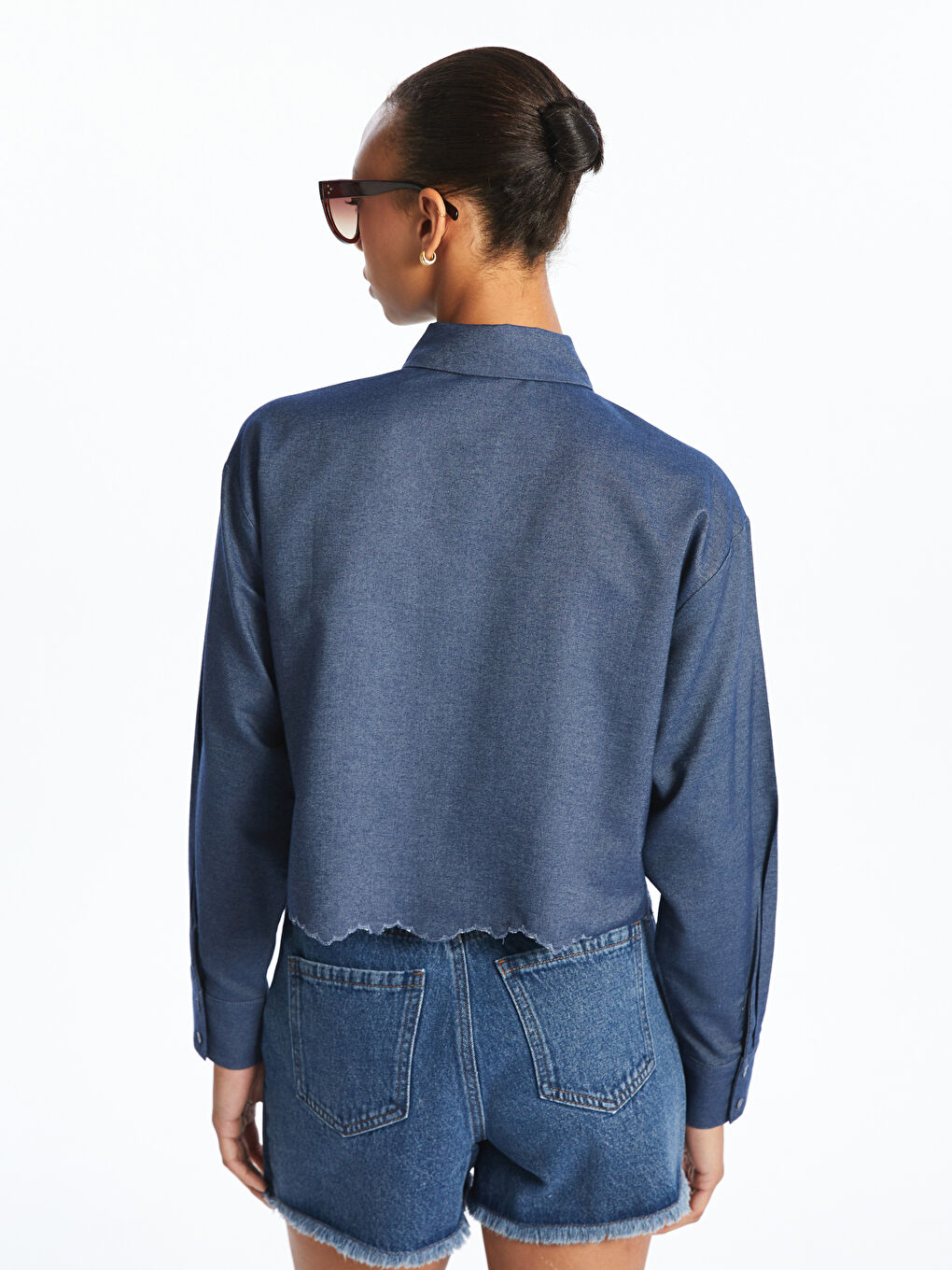 Self-Patterned Broderie Women's Shirt -S5NG86Z8-CUJ