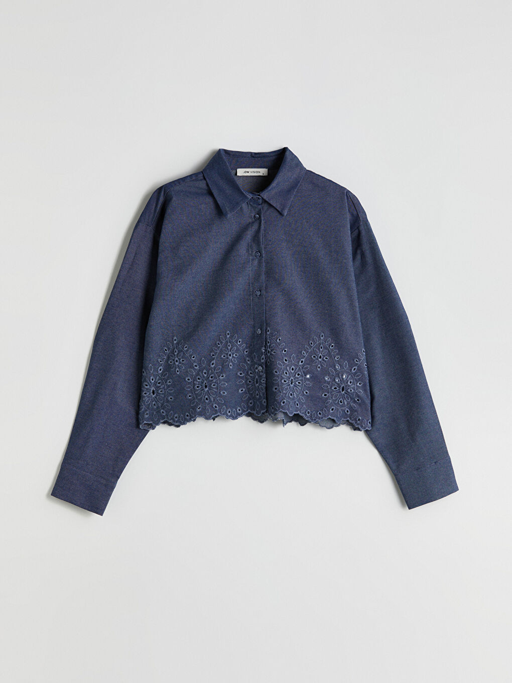 Self-Patterned Broderie Women's Shirt -S5NG86Z8-CUJ
