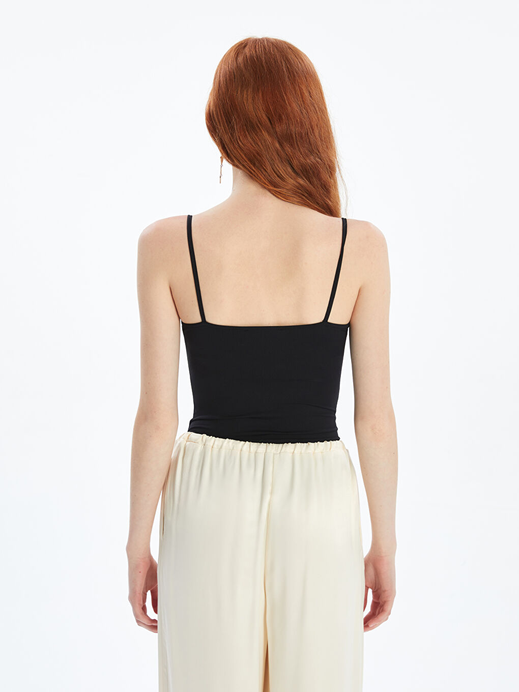 XSIDE Siyah Kare Yaka Kadın Bodysuit - 3