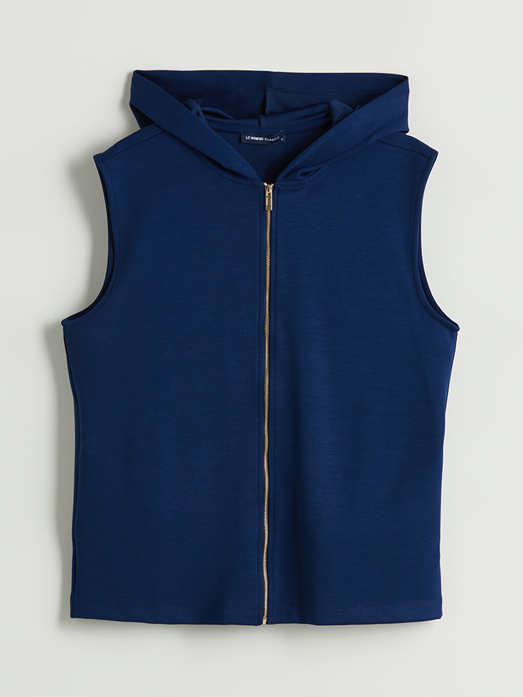 Lacivert Kapüşonlu Kadın Fermuarlı Sweatshirt-4