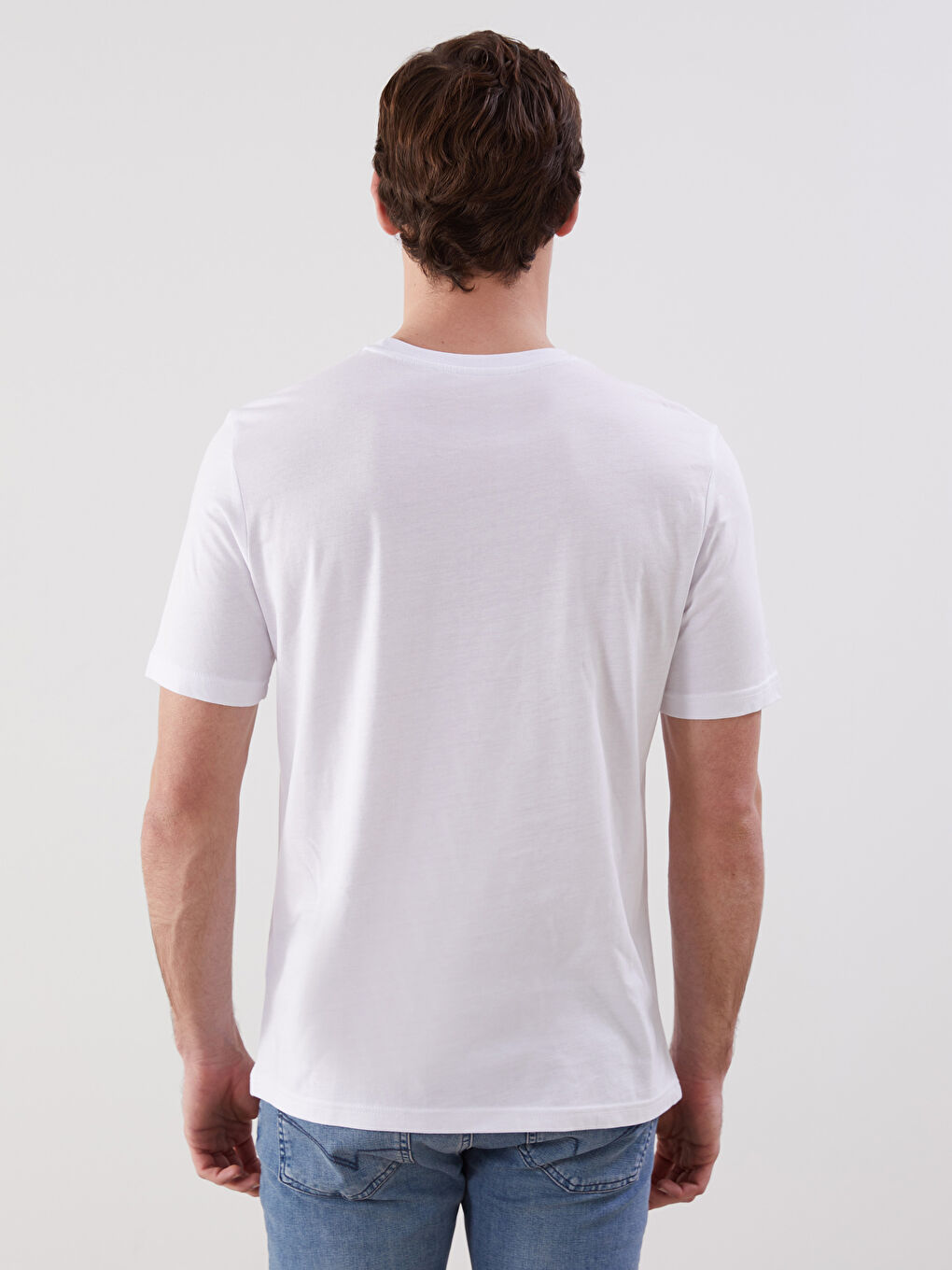 Beyaz Umut Et Baskılı Erkek Tişört-3