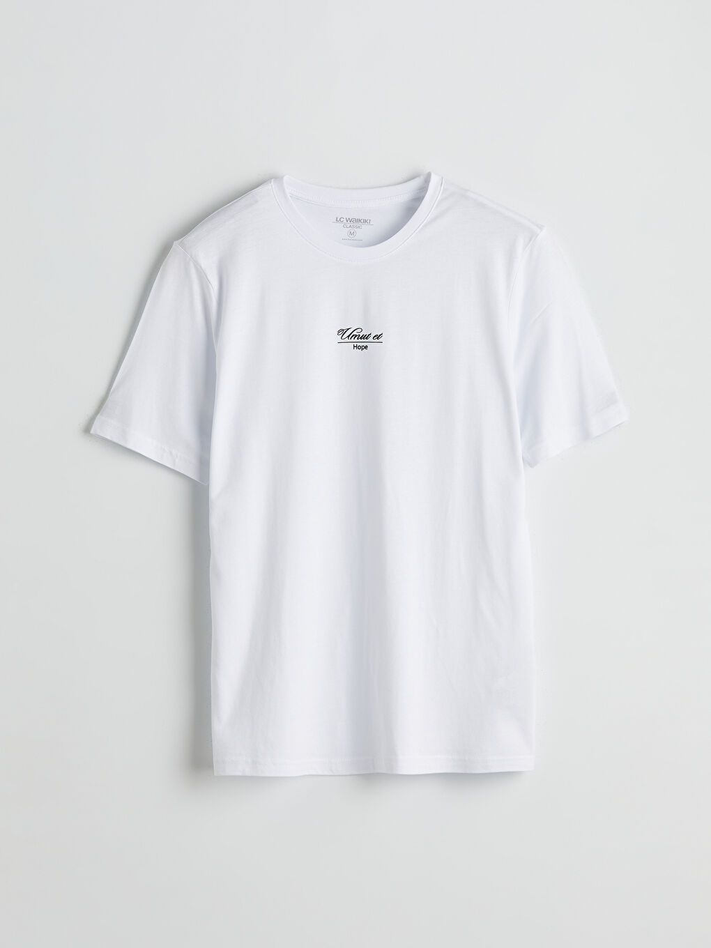 Beyaz Umut Et Baskılı Erkek Tişört-4