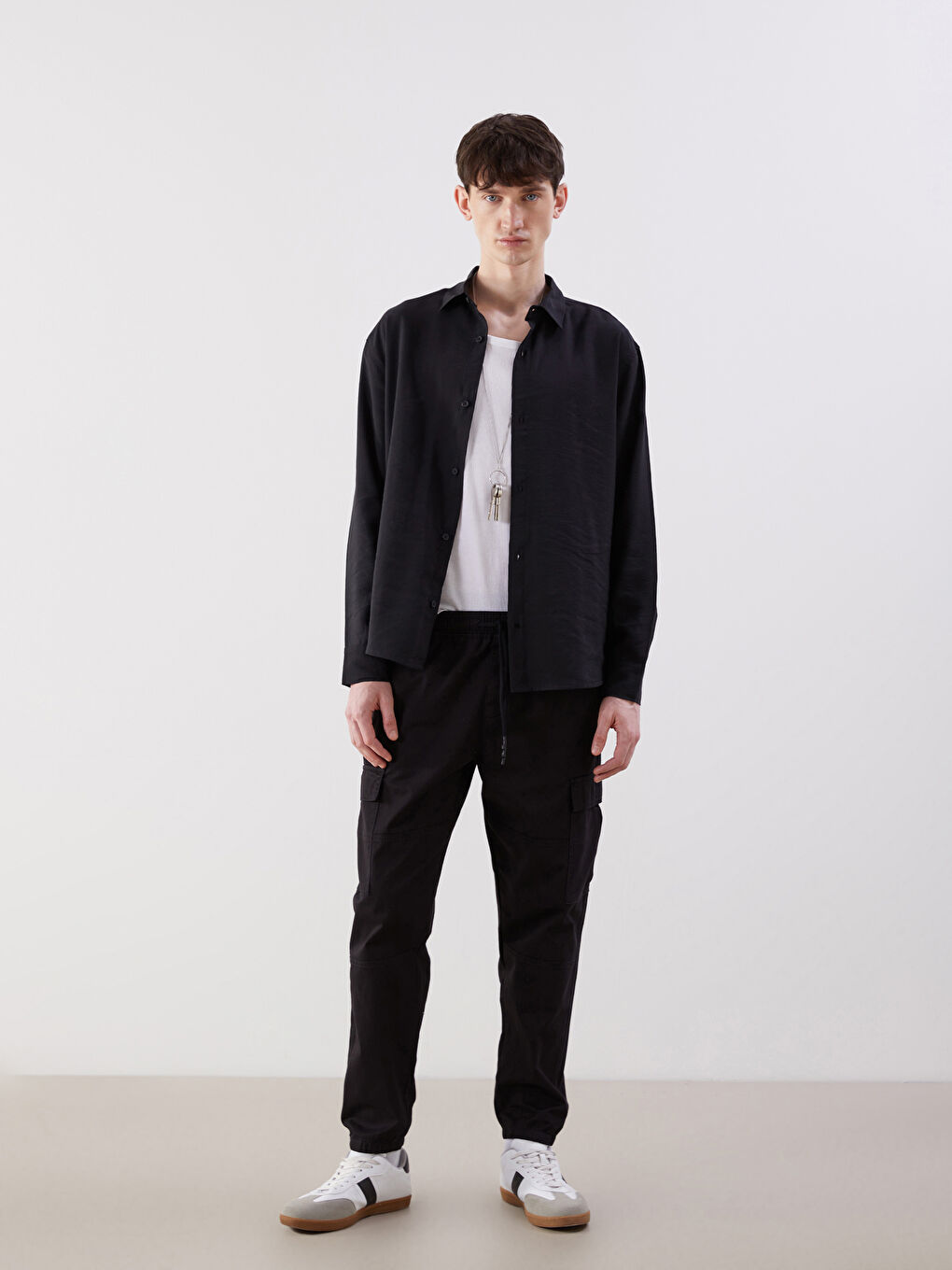 Antrasit Regular Fit Kısa Kollu Erkek Gömlek-1