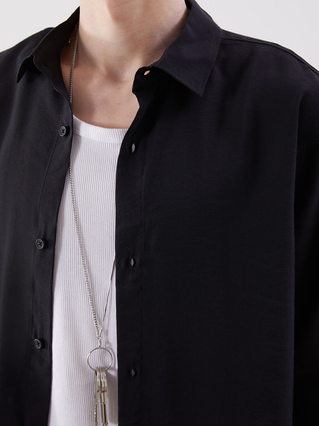 Antrasit Regular Fit Kısa Kollu Erkek Gömlek-2