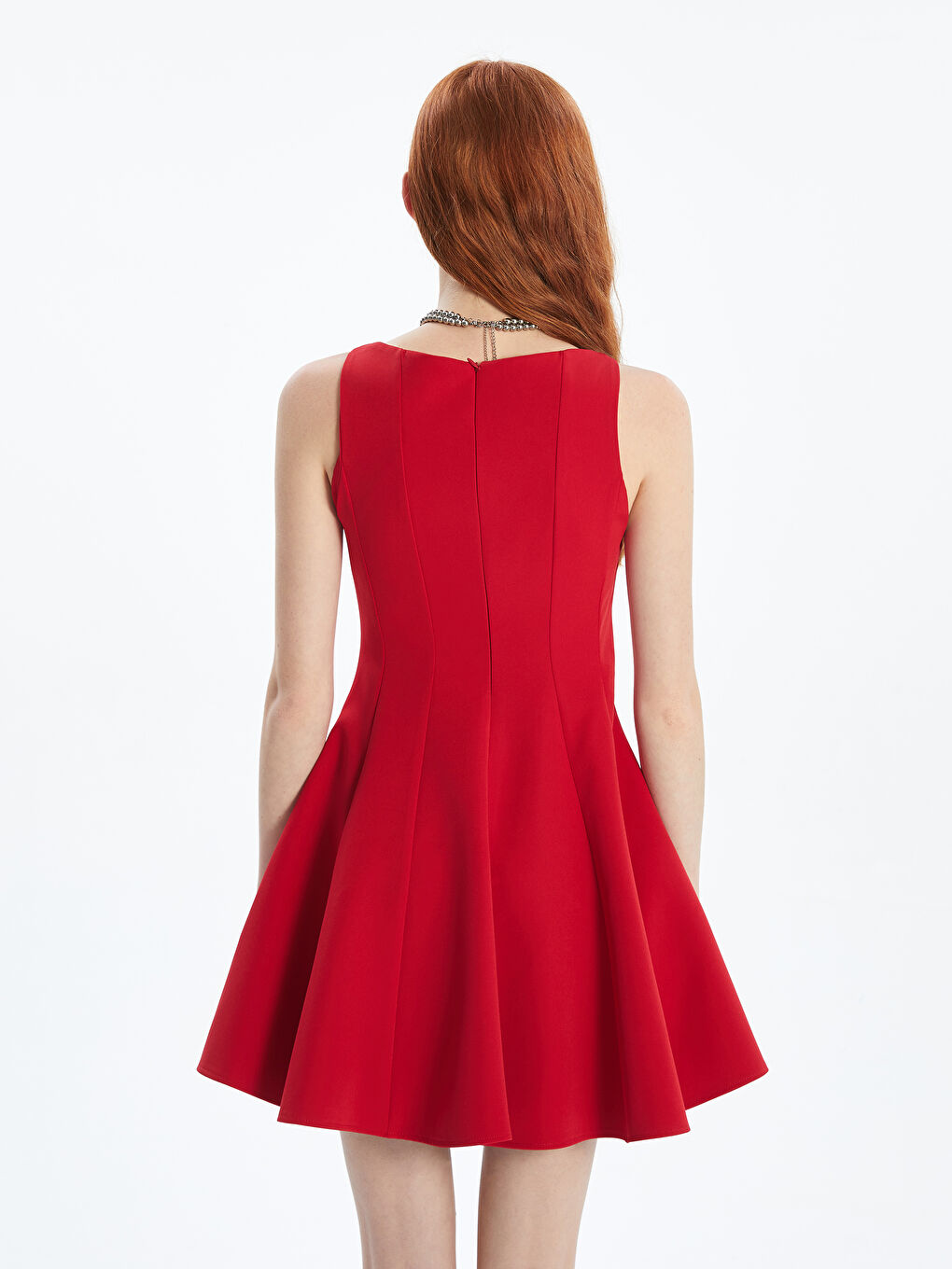 Slash Neck Mini Dress -S5NH23Z8-DMR