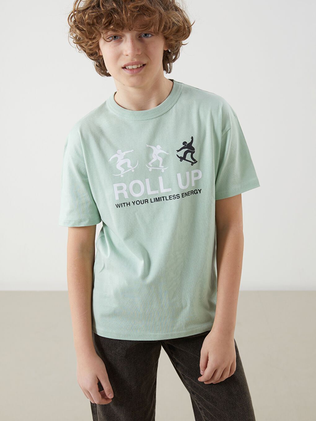 Crew Neck Boys' T-Shirt -S5NH32Z4-G3H