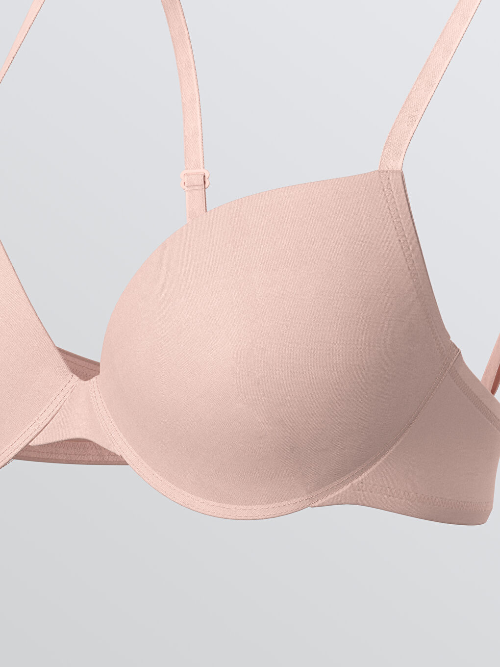 Pembe Balenli Dolgusuz Tişört Sütyen -2