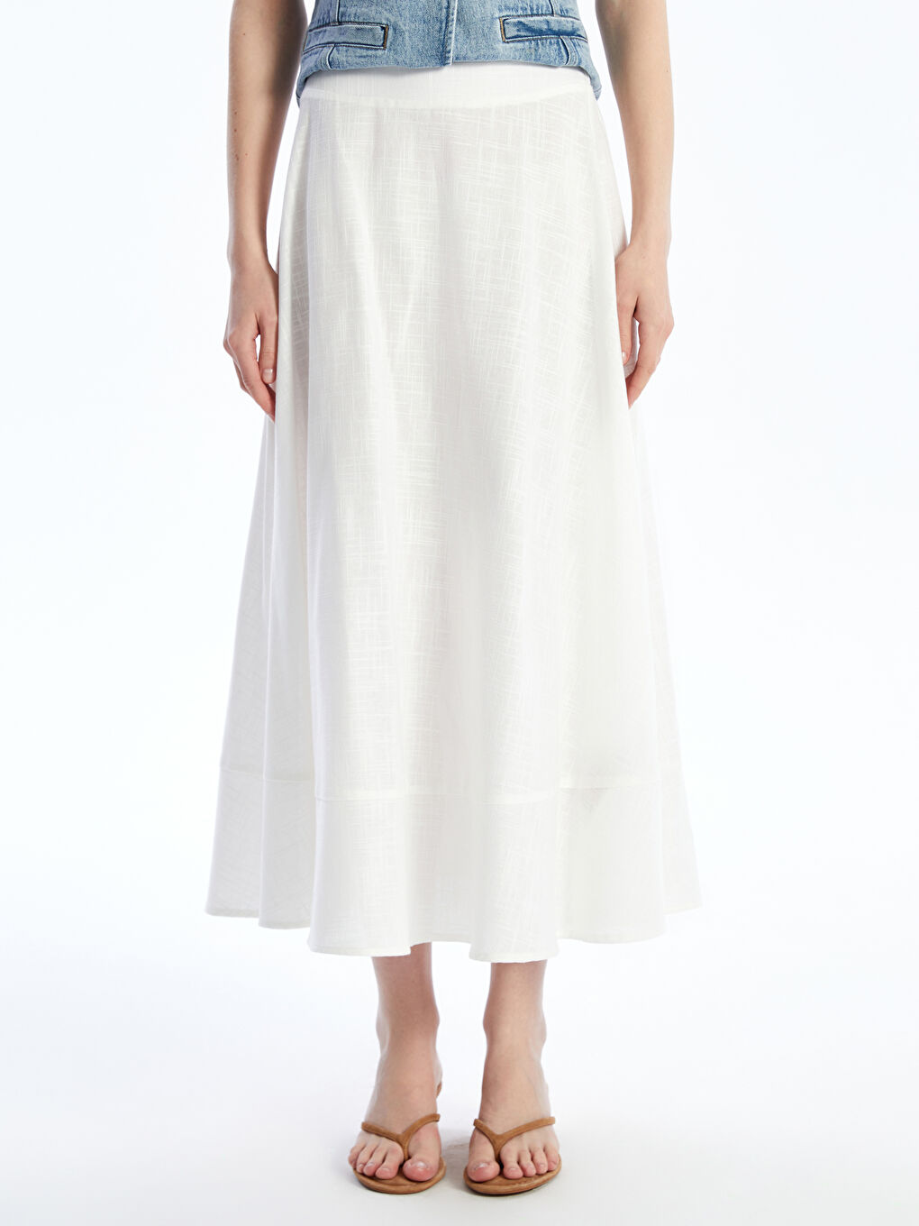 Elasticated Waist Loose Fit Skirt -S5NH47Z8-Q6K