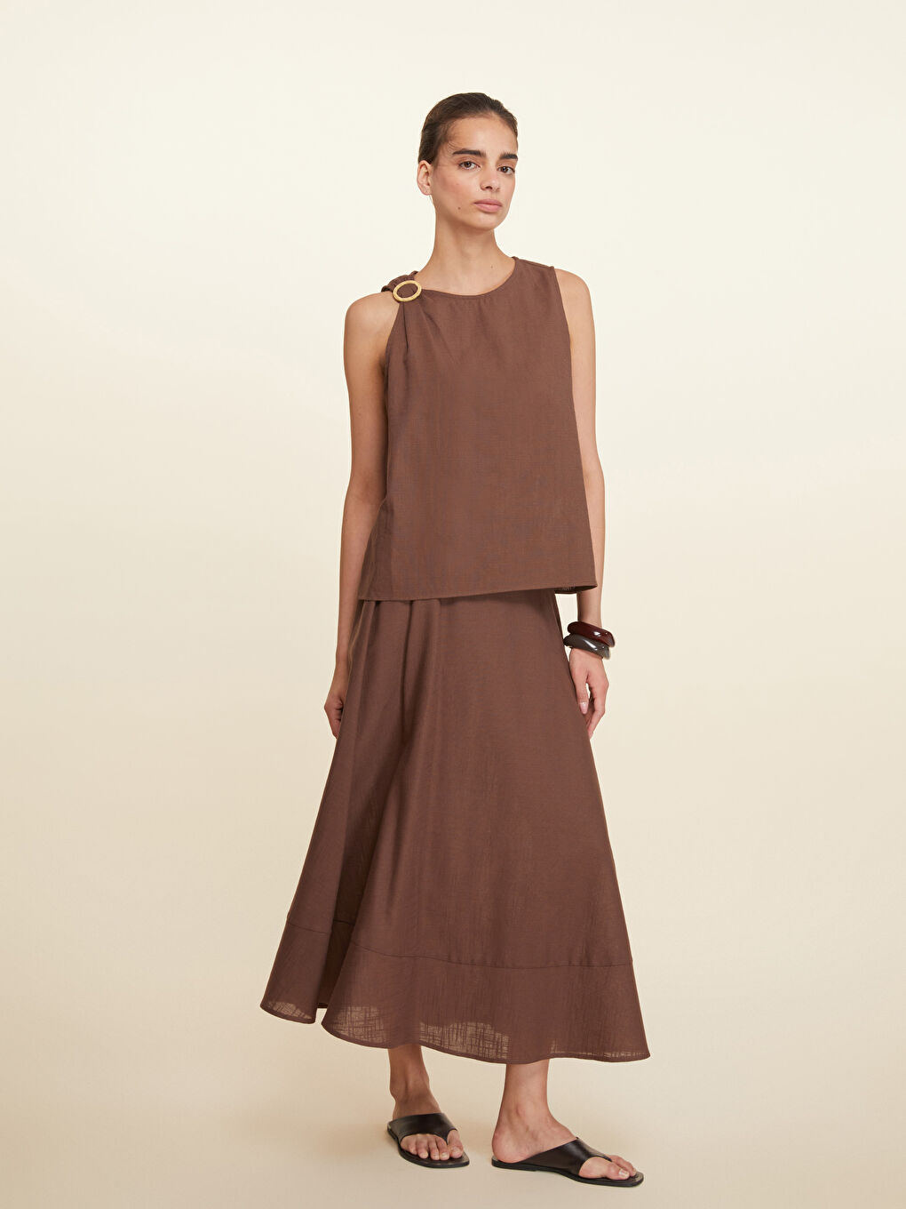 Elasticated Waist Loose Fit Skirt -S5NH47Z8-R3C