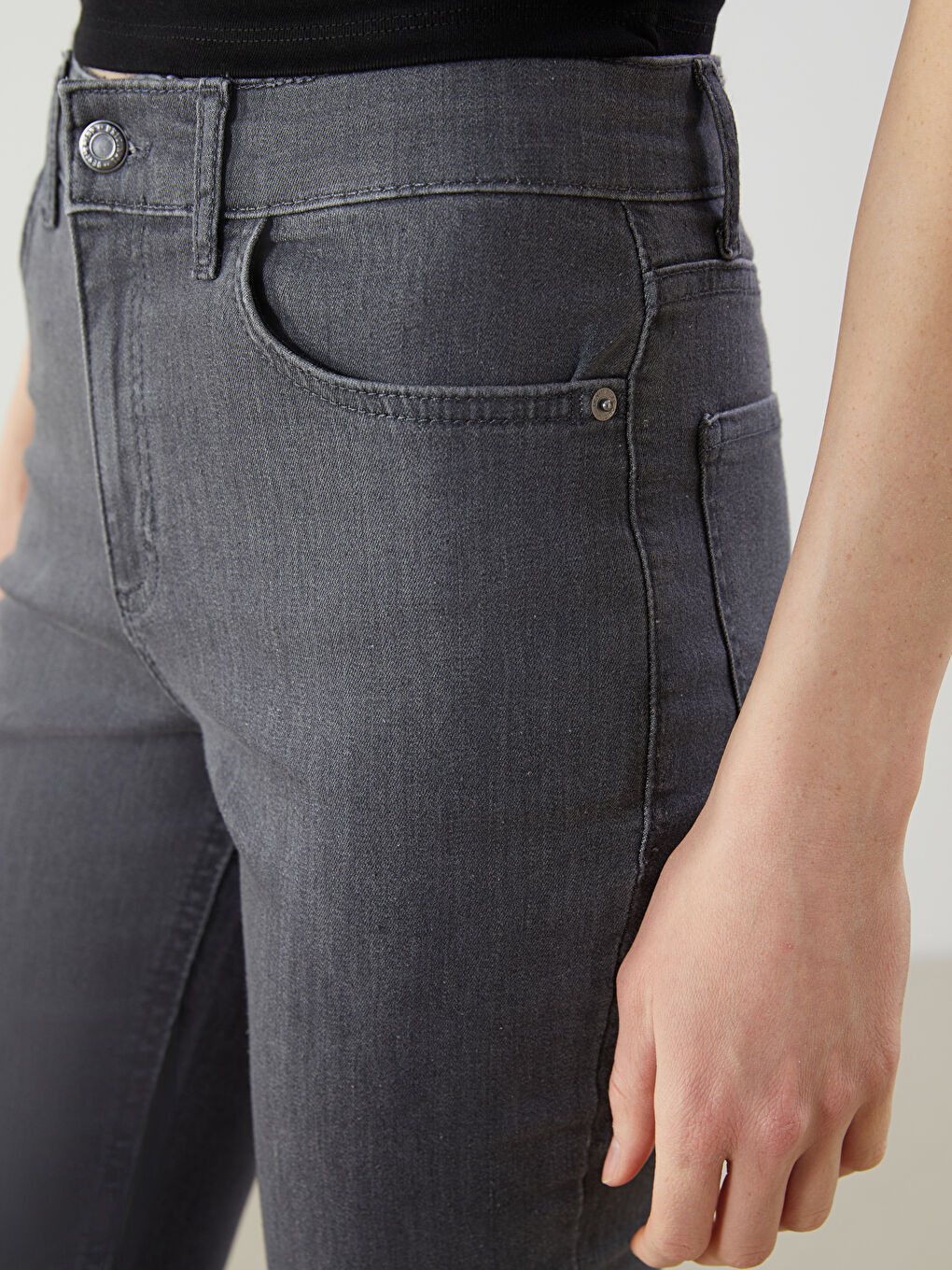 LCW Jeans Gri Flare Kadın Jean Pantolon - 2