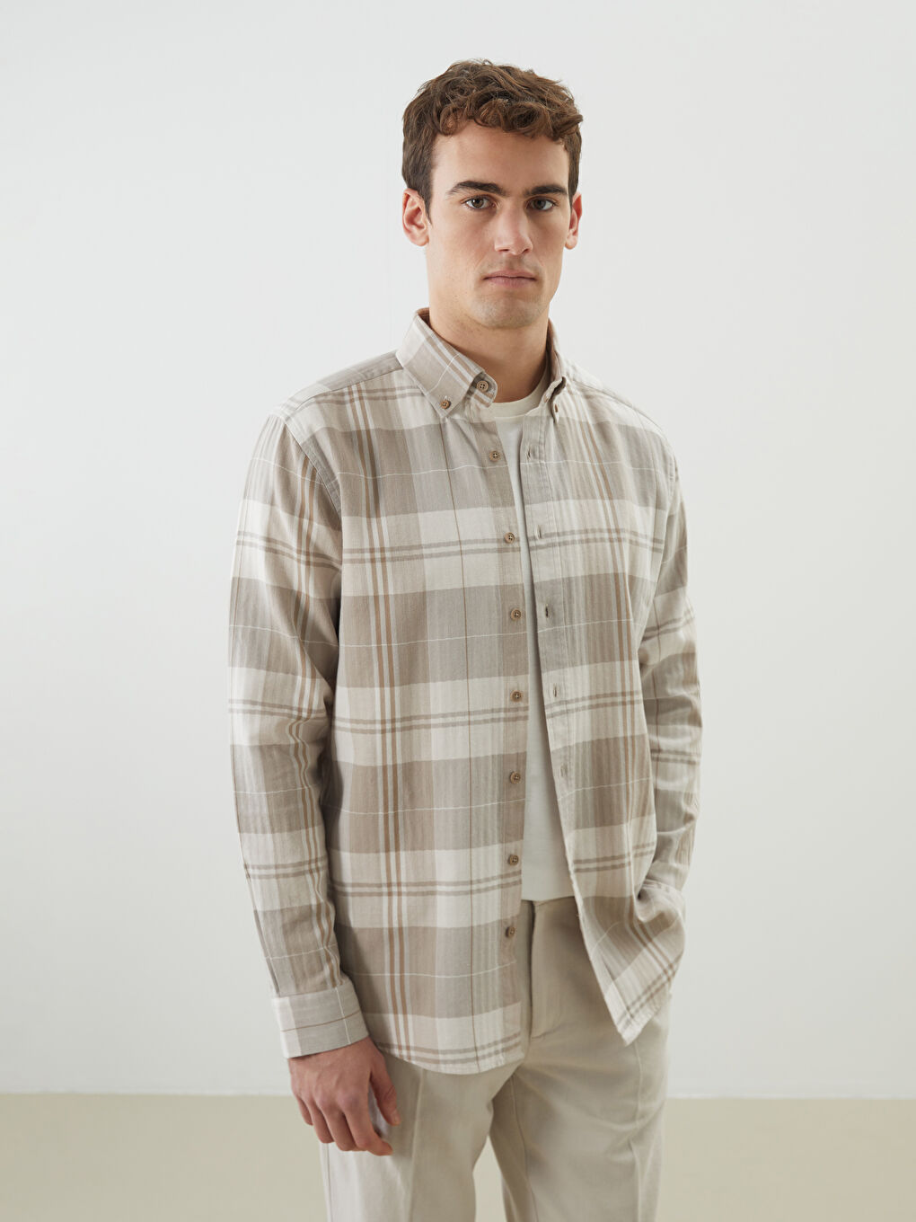 Regular Fit Long Sleeve Plaid Men's Lumberjack Shirt -S5NH57Z8-LKQ