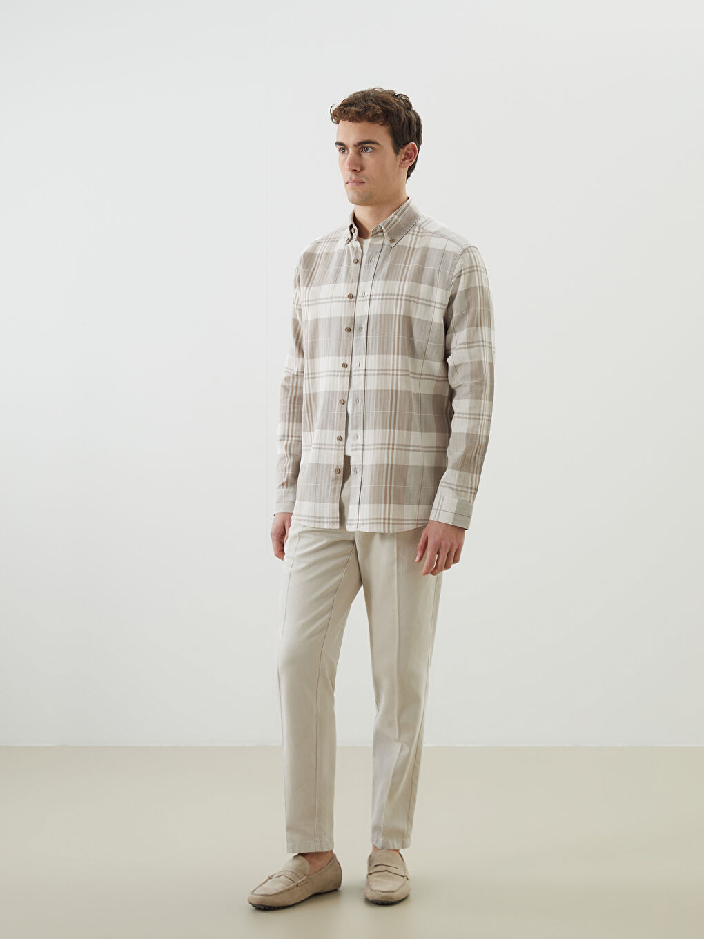 Regular Fit Long Sleeve Plaid Men's Lumberjack Shirt -S5NH57Z8-LKQ
