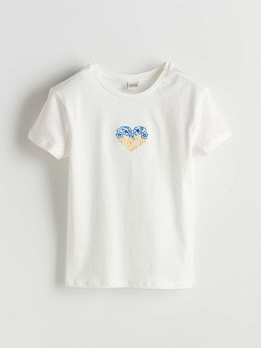 Футболка з круглим вирізом горловини та вишивкою для дівчаток