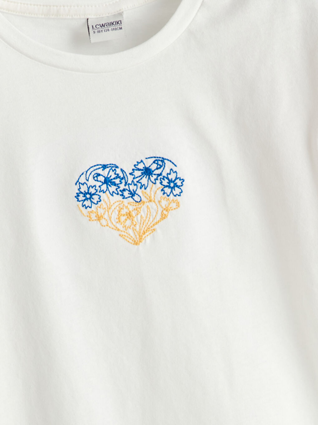 Футболка з круглим вирізом горловини та вишивкою для дівчаток-1