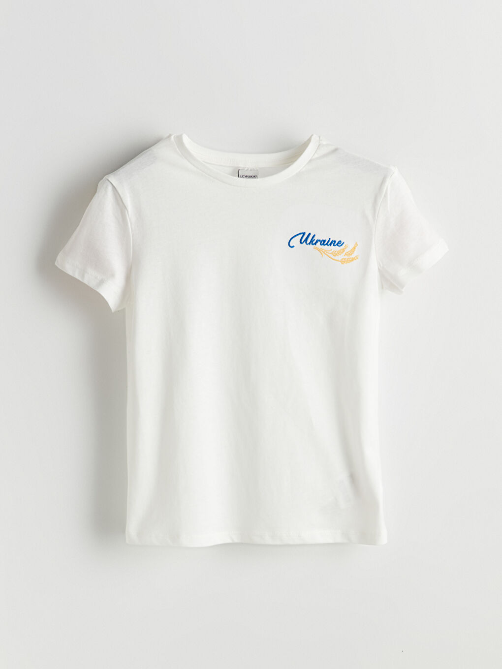 Футболка для дівчаток з круглим вирізом горловини та українською вишивкою