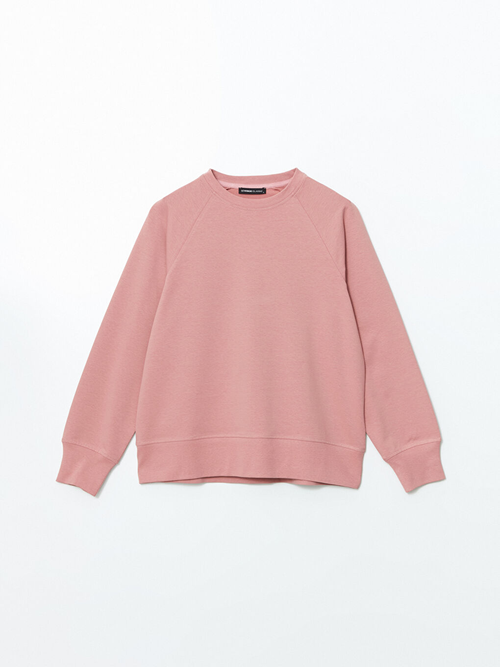 Pembe Bisiklet Yaka Oversize Kadın Sweatshirt-4