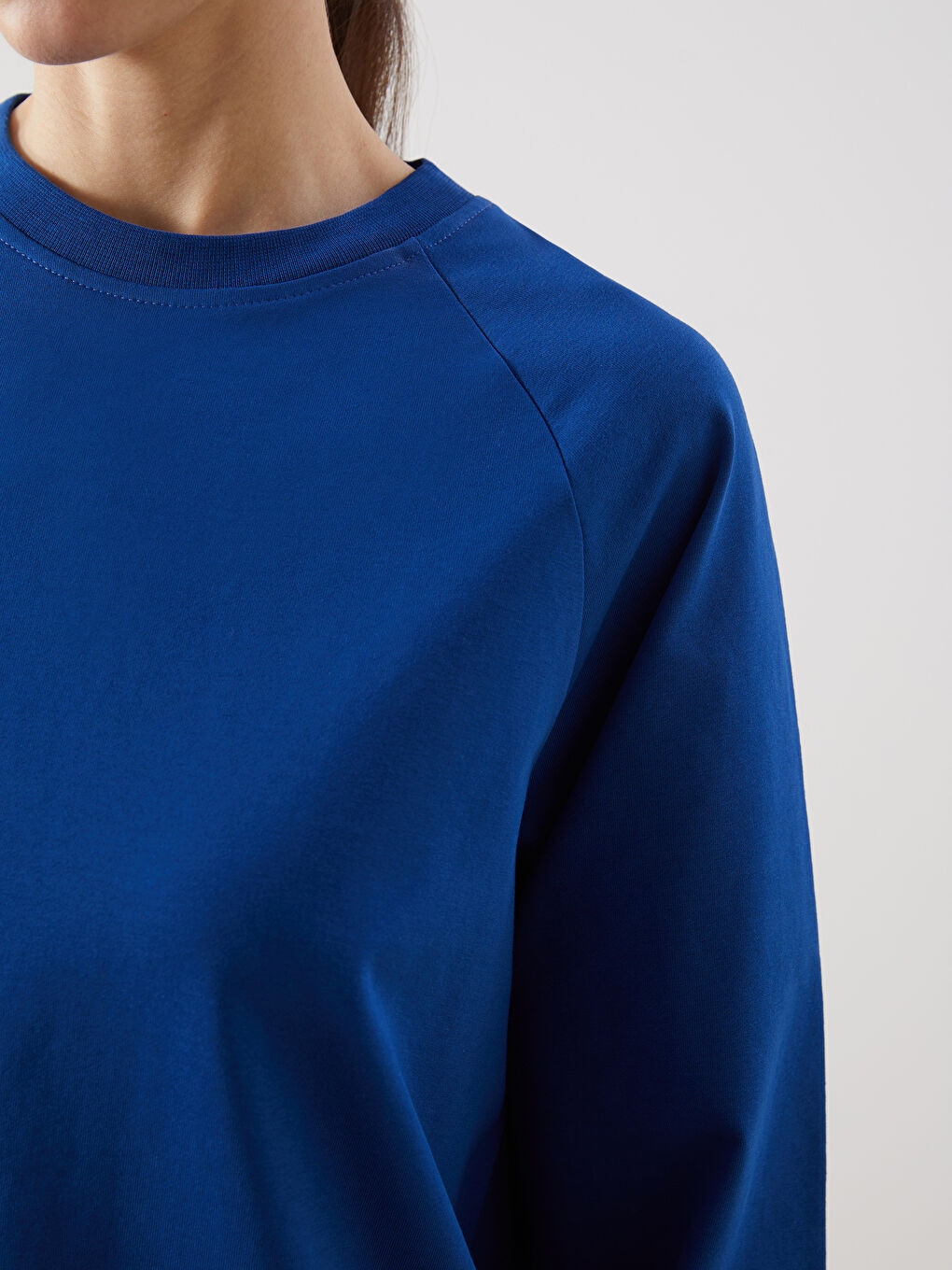 Mavi Bisiklet Yaka Oversize Kadın Sweatshirt-2