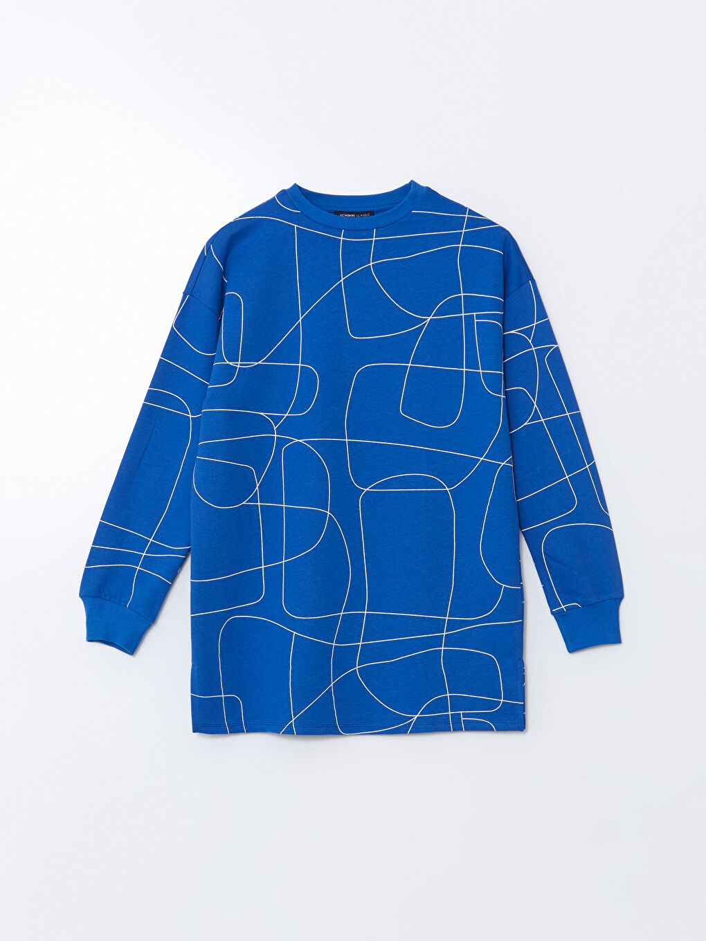 LCWAIKIKI Classic Crew Neck Patterned Oversize Women's Sweatshirt Tunic -S5NH99Z8-MRN