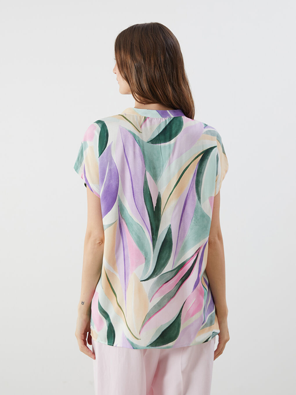 Notch Neck Floral Blouse -S5NI04Z8-F9C