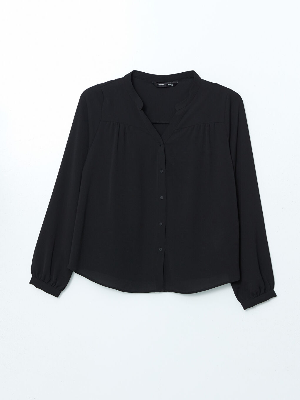 LCWAIKIKI Classic Siyah Kaçık Yaka Oversize Kadın Bluz - 4