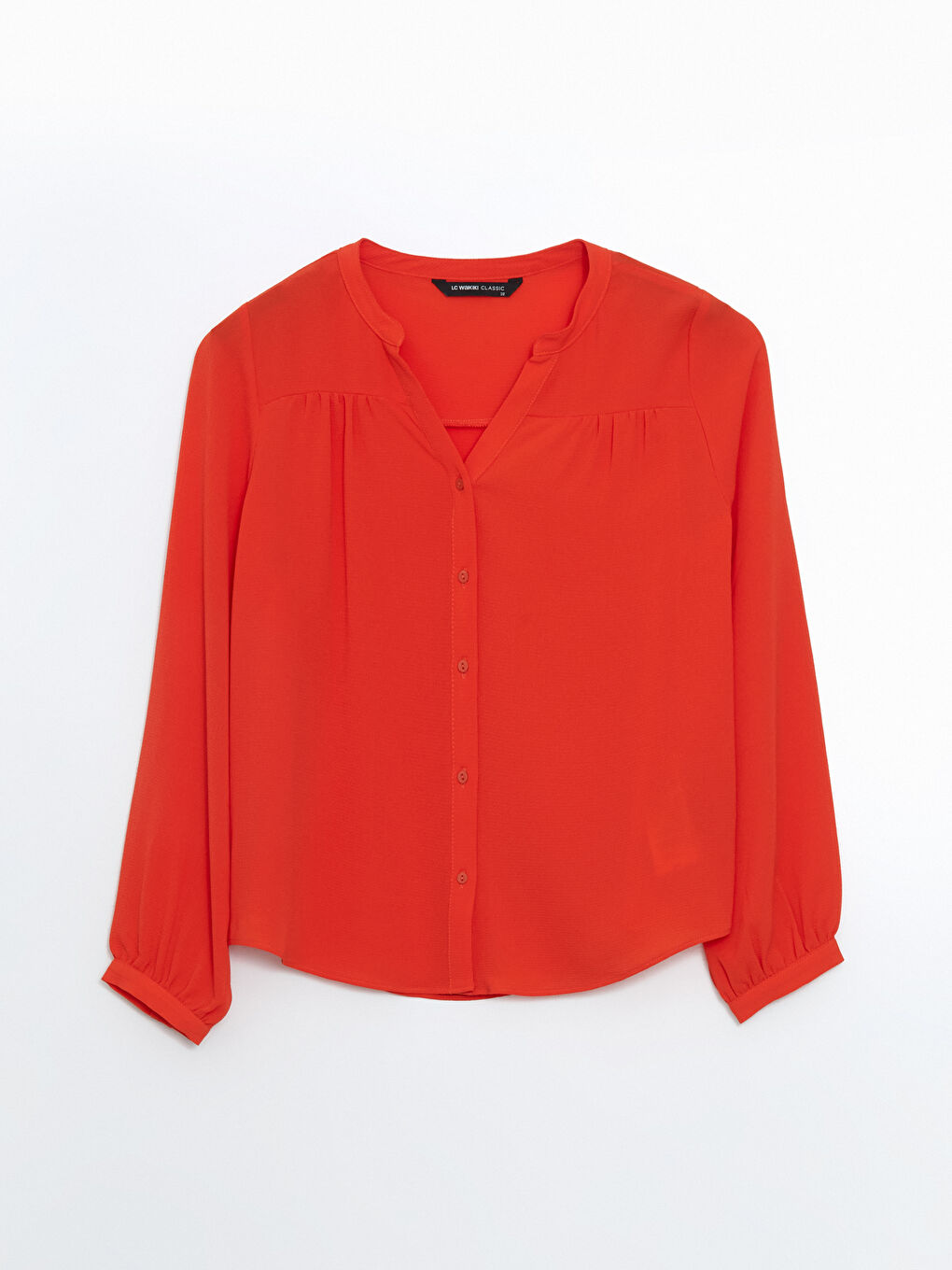 LCWAIKIKI Classic Turuncu Kaçık Yaka Oversize Kadın Bluz - 4