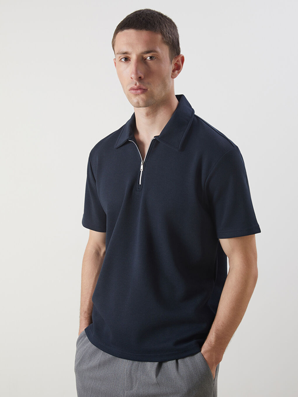 Polo Neck Short Sleeve Men's T-Shirt -S5NI41Z8-RFH
