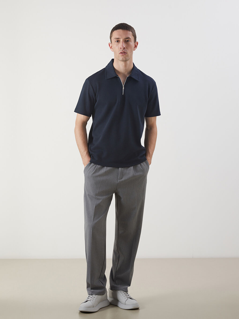 Polo Neck Short Sleeve Men's T-Shirt -S5NI41Z8-RFH
