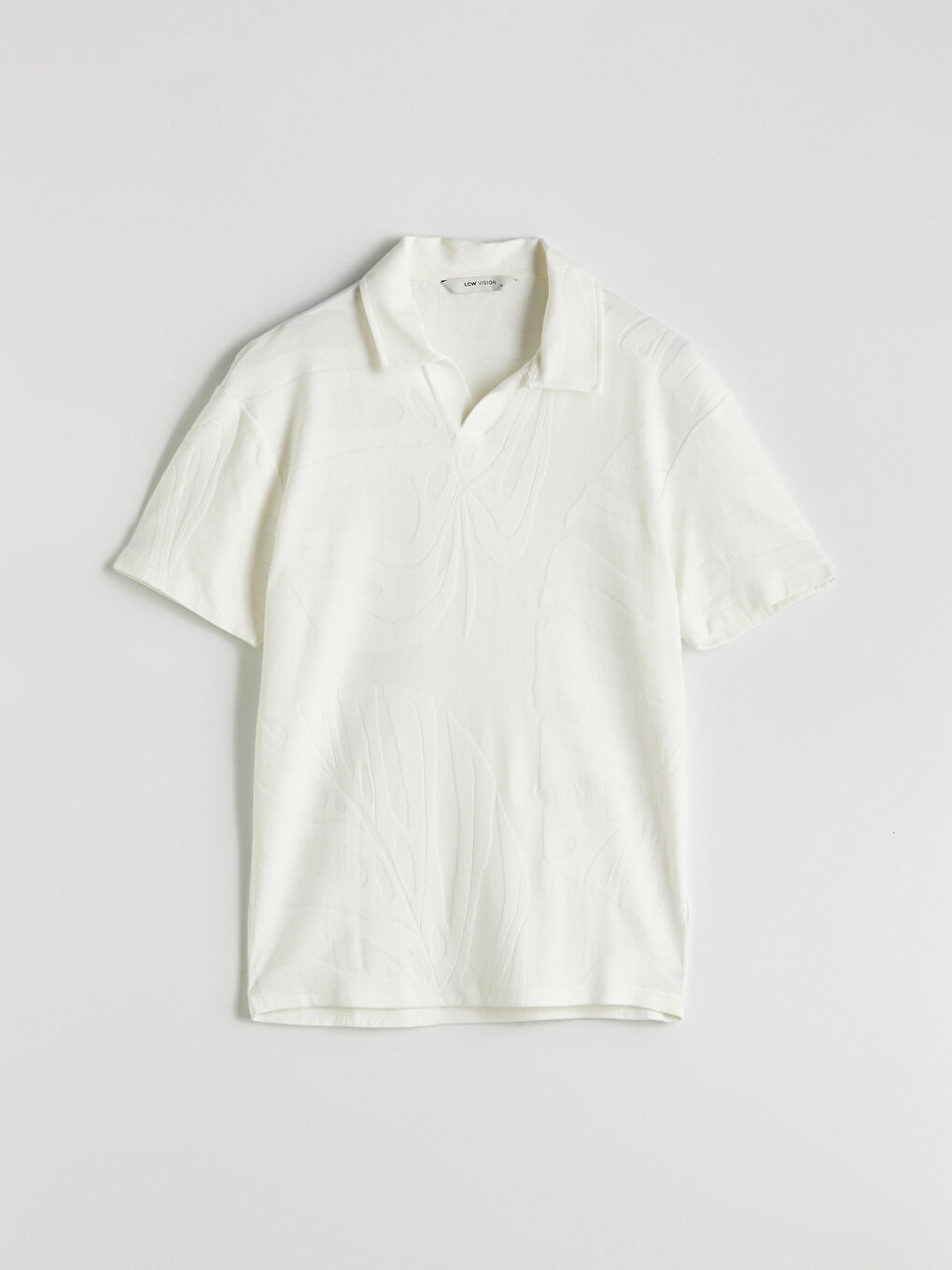 Polo Neck Men's Textured T-Shirt-5