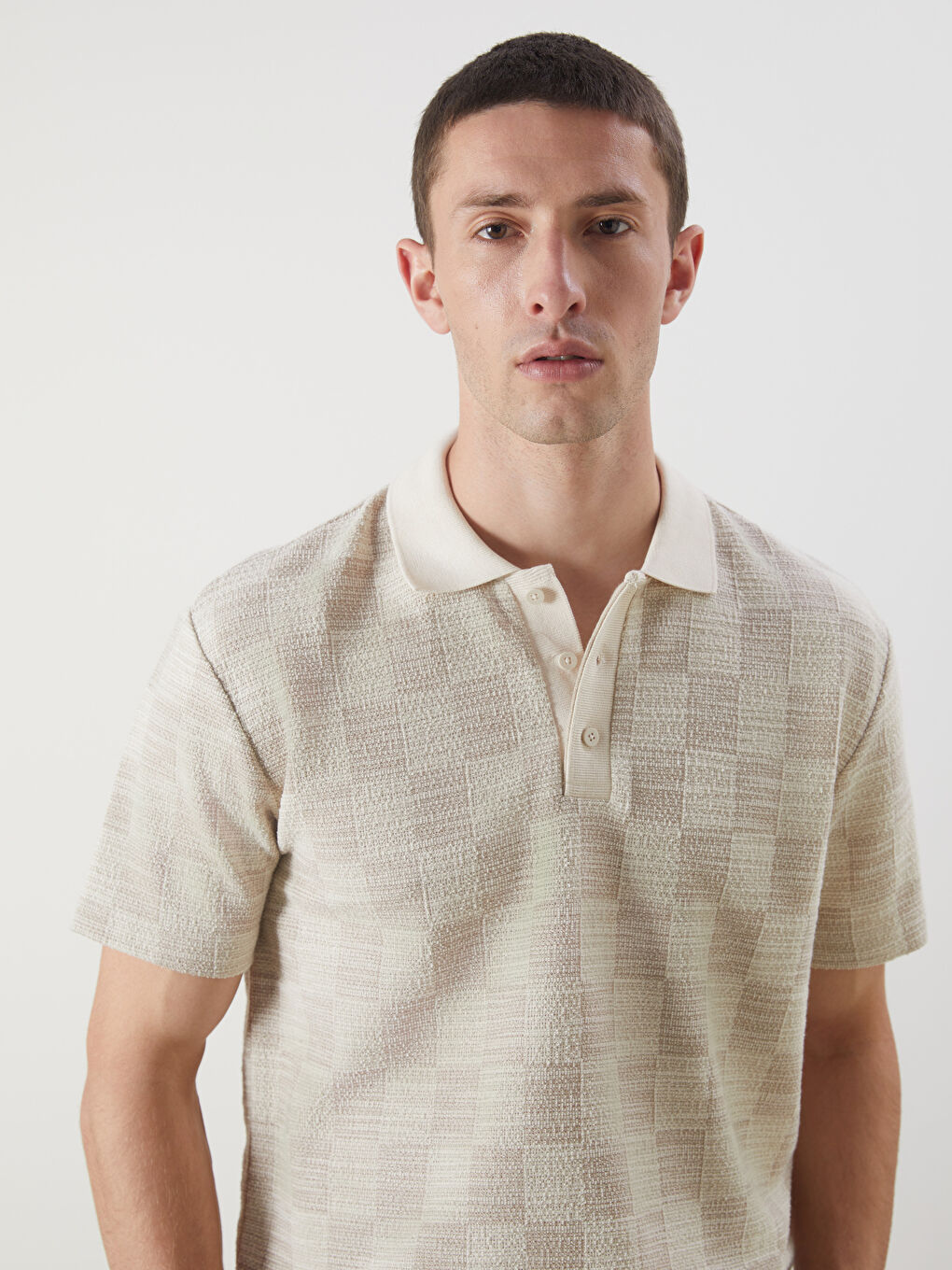 Bej Polo Yaka Erkek Tişört