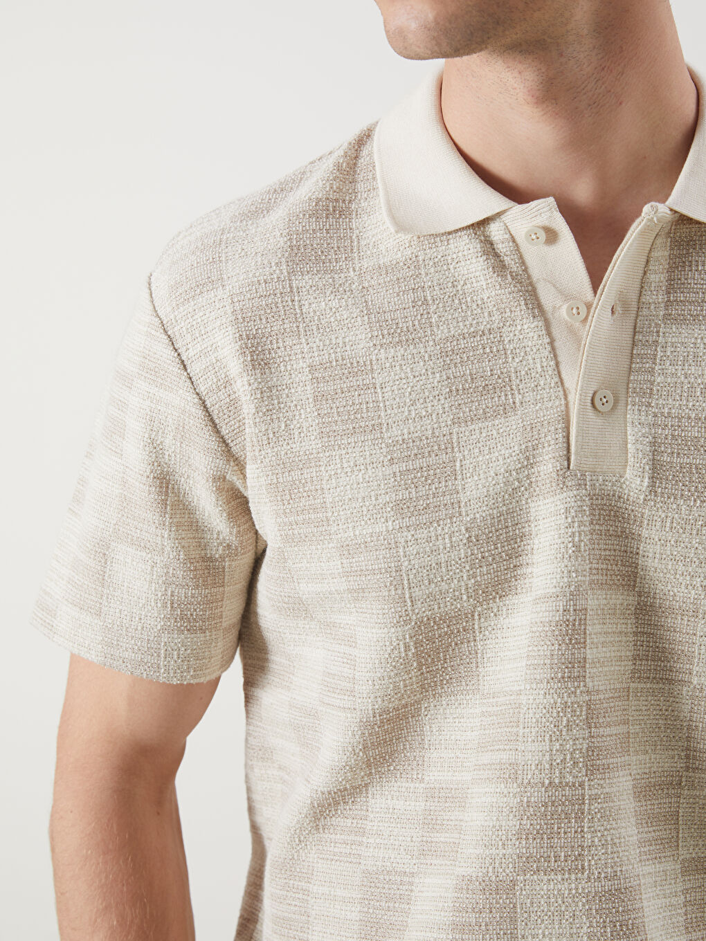 Bej Polo Yaka Erkek Tişört-2