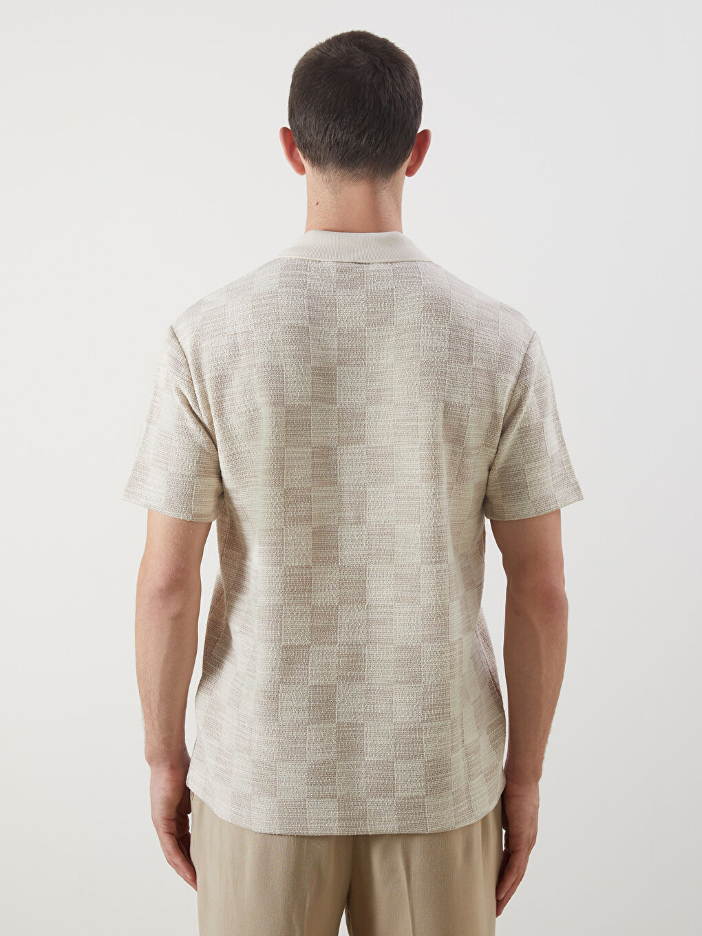 Bej Polo Yaka Erkek Tişört-3