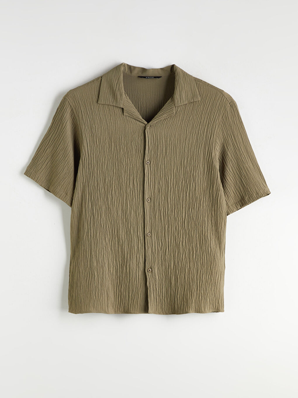 Haki Regular Fit Kısa Kollu Erkek Gömlek-8