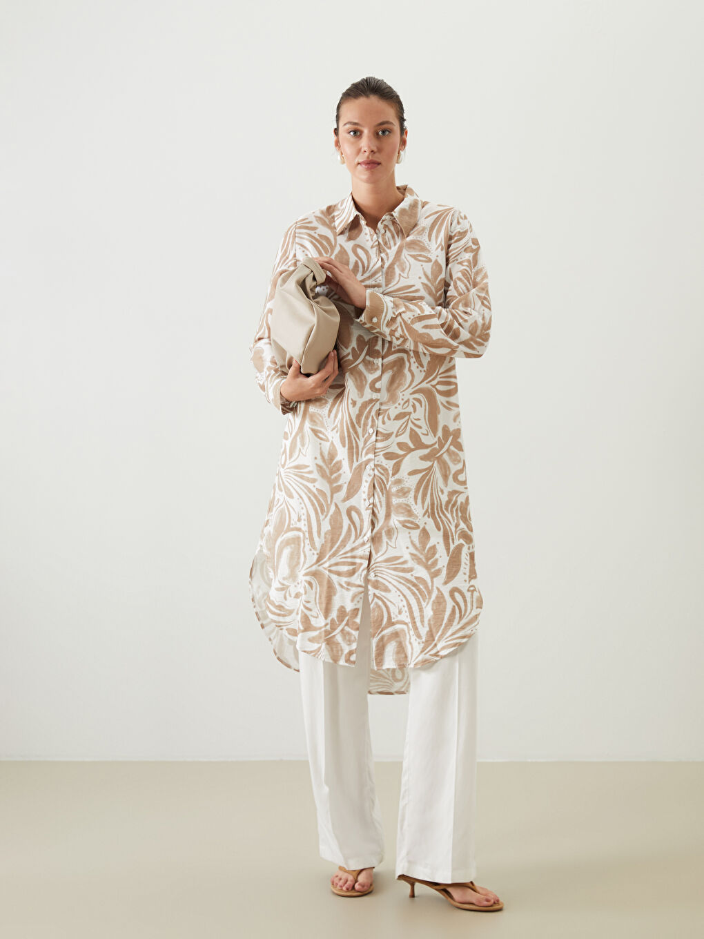 Patterned Women's Shirt Tunic -S5NI48Z8-LQB