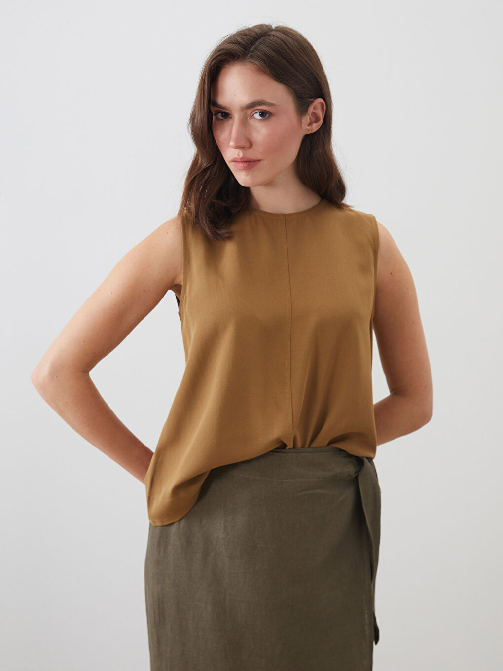 LCWAIKIKI Classic Woman KHAKI Blouse -S5NI53Z8-H9E